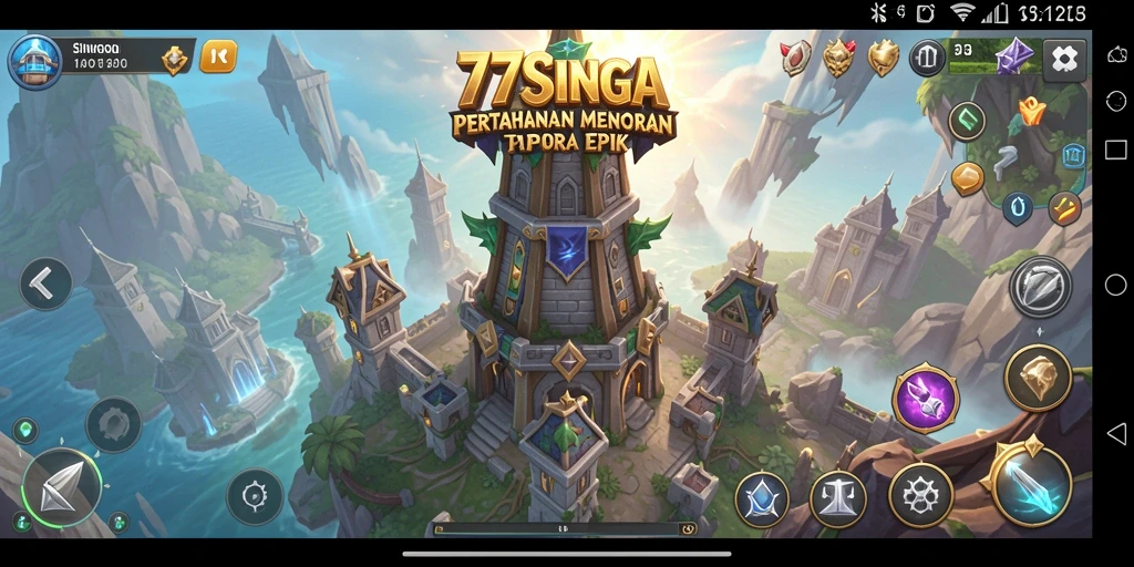 Screenshot gameplay <strong>77SINGA</strong> menampilkan tempur intens dengan strategi menara.