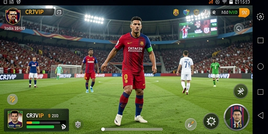 Tampilan menarik gameplay CR7VIP dalam pertandingan sepak bola.