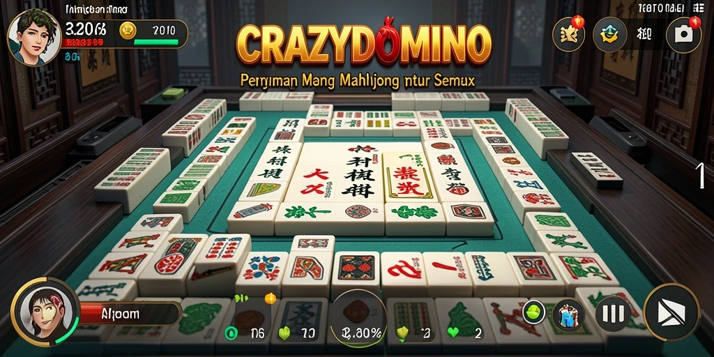 Tampilan luar biasa dari gameplay Mahjong di CRAZYDOMINO.