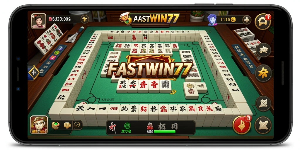 Screenshot gameplay dari FASTWIN77 yang menunjukkan suasana Mahjong.