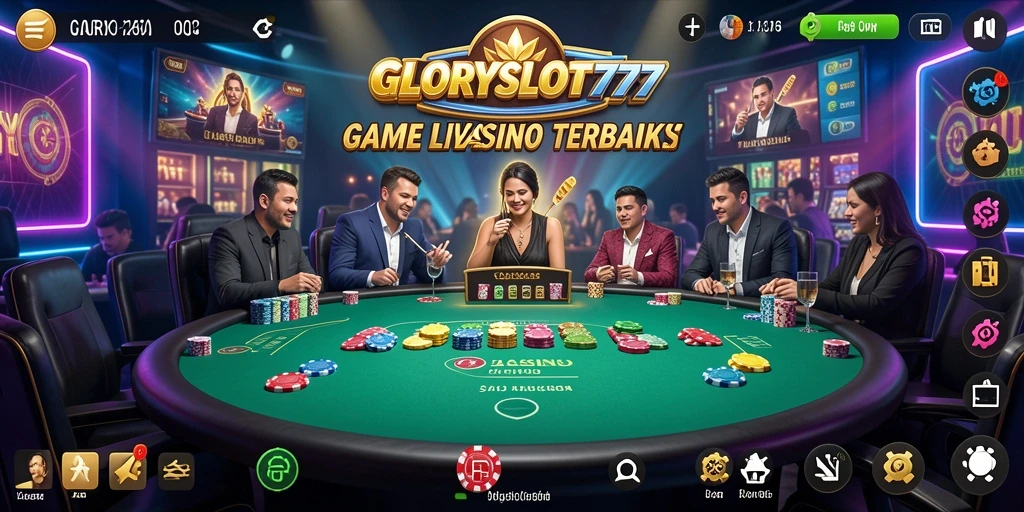 Tampilan gameplay Live Casino yang mengasyikkan di GLORYSLOT777.