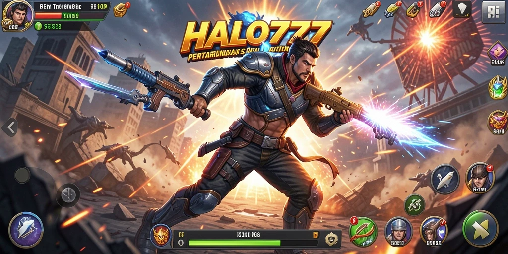Gameplay seru HALO777 saat beraksi dalam pertarungan.