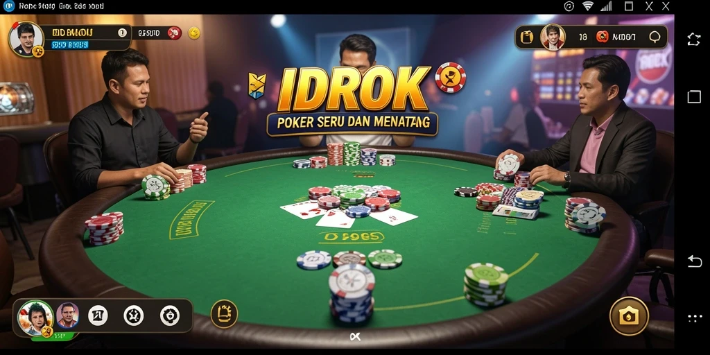 Tampilan gameplay Poker yang seru dan interaktif di IDROK.