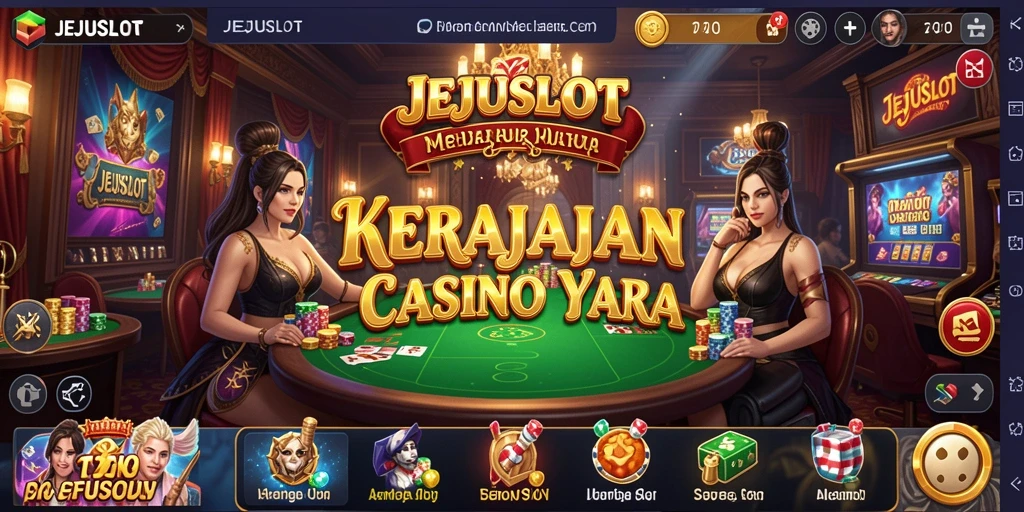 Screenshot utama JEJUSLOT menampilkan gameplay membangun kasino.
