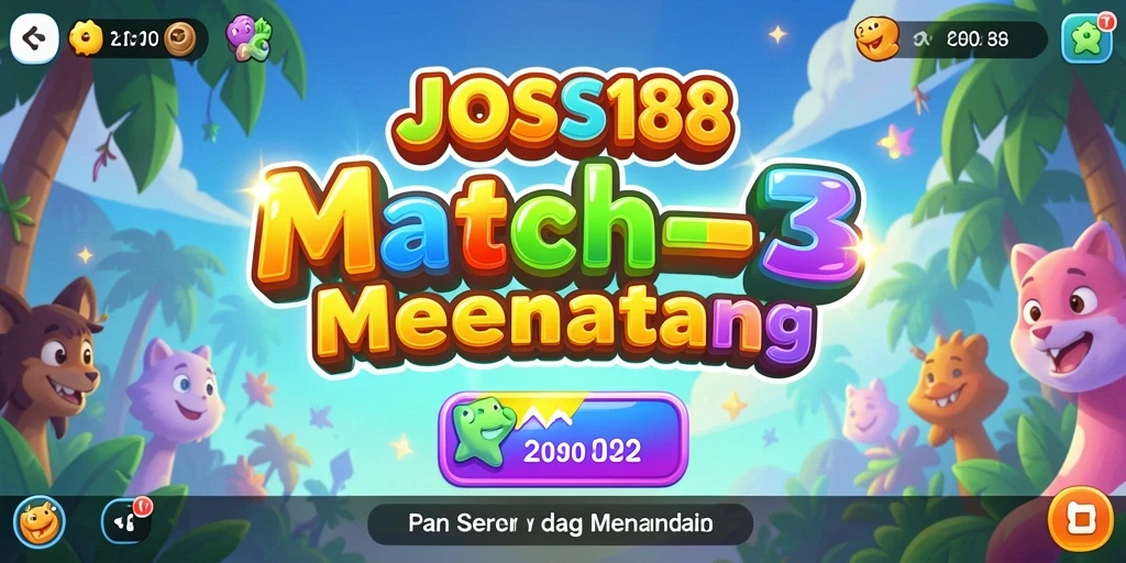 Screenshot gameplay JOSS188 dengan aksi Match-3 yang seru.
