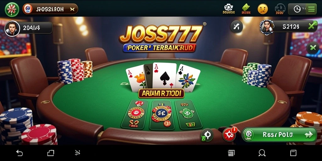Tampilan seru gameplay Poker di JOSS777 dengan grafik menawan.