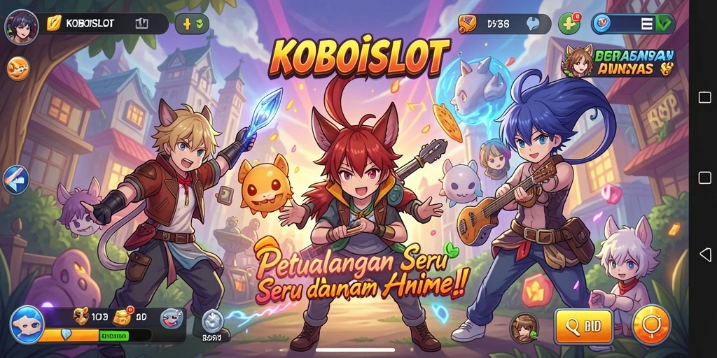 Tampilan gameplay menarik KOBOISLOT dengan karakter anime yang menghibur.