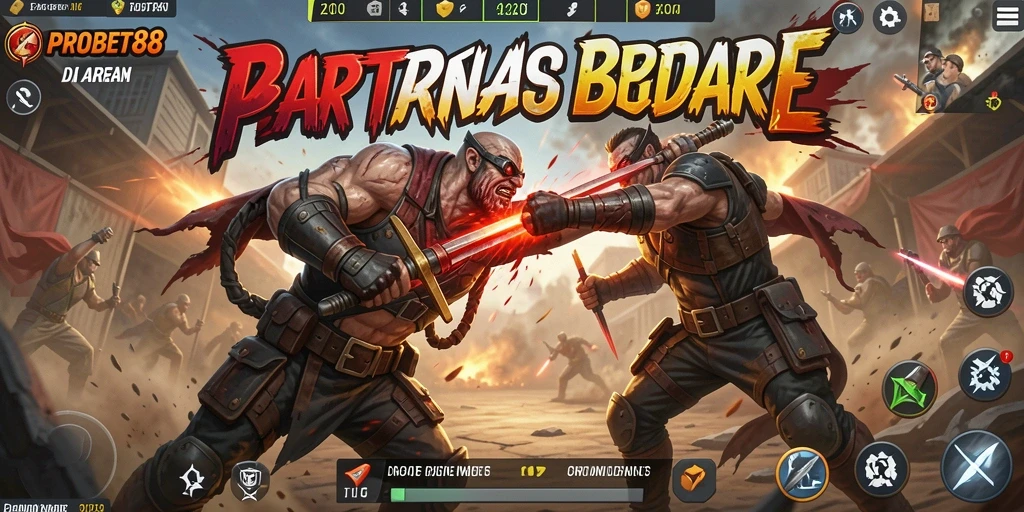 Tampilan aksi menegangkan dari gameplay PROBET88 Battle Royale.