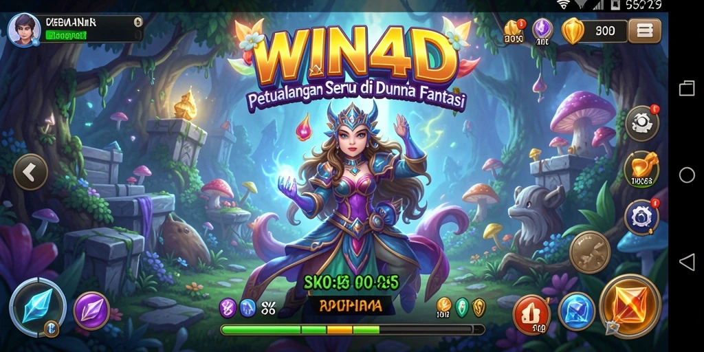 Screenshot gameplay WIN4D menampilkan dunia petualangan yang menakjubkan.