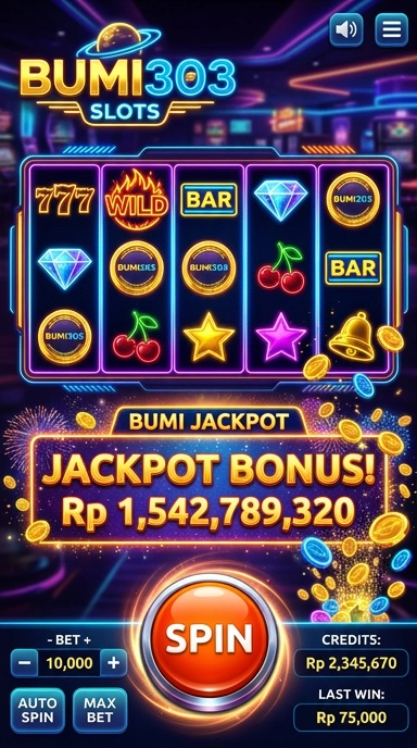Tampilan antarmuka pengguna bumi303 yang mudah dinavigasi.